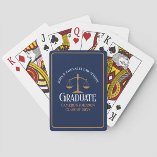Jeu De Cartes Marine Blue Gold Law School Custom Graduation Part