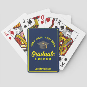 Jeu De Cartes Marine Blue Jaune Graduate Custom Party