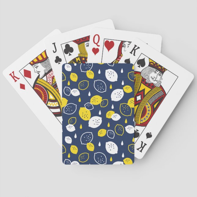 Jeu De Cartes Marine Blue Lemon Art - Refresh Citrus Design (dos)