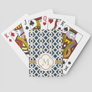 Jeu De Cartes Marine et Or
