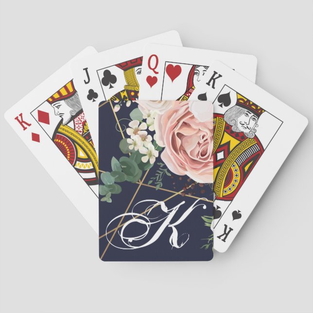 Jeu De Cartes Marine géométrique personnalisée de jardin de (dos)