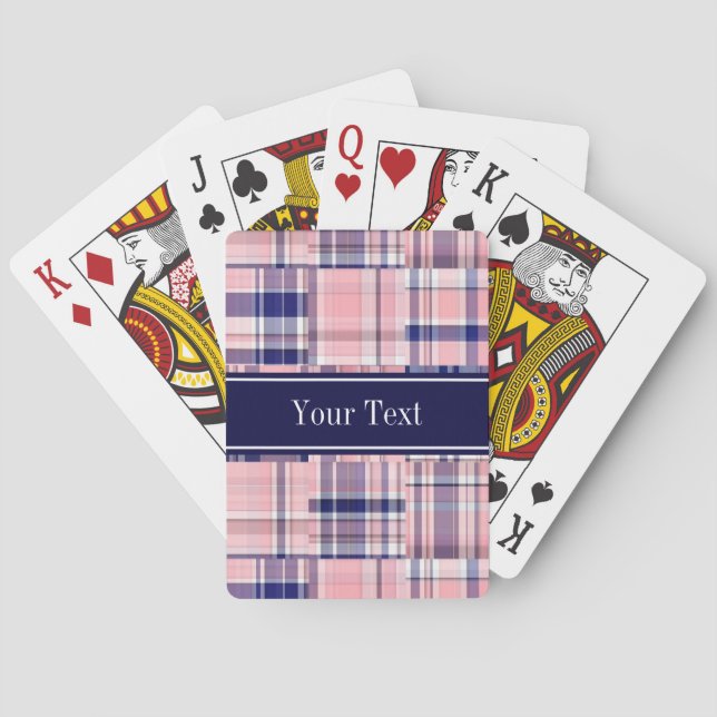 Jeu De Cartes Marine Rose Whelppy Patchwork Madras N Monogramme (dos)