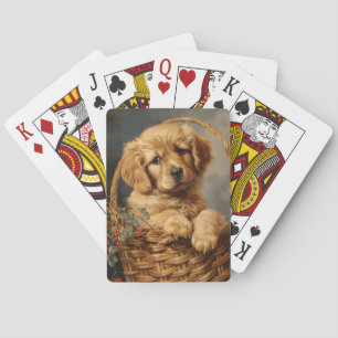 Jeu De Cartes Marionnette d'or rétriever dans un panier
