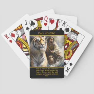 Jeu De Cartes Mark 1:13 (NIV) Les Anges Lui Assistent Art AI