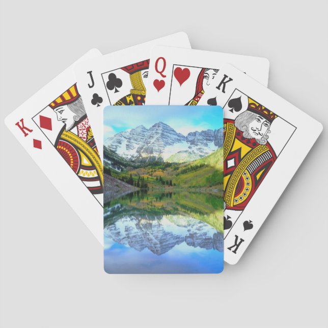 Jeu De Cartes Maroon Bells se reflétant dans le lac Maroon (dos)
