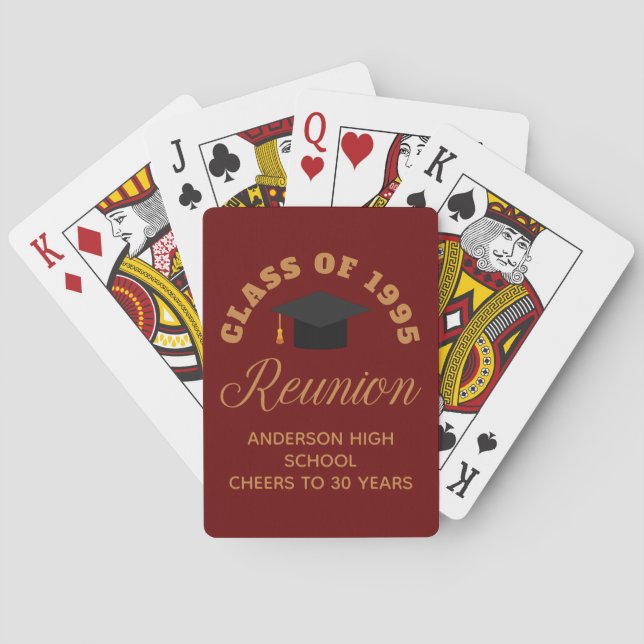 Jeu De Cartes Maroon Gold High School Réunion Parti personnalisé (dos)