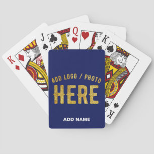JEU DE CARTES MARQUE VERIFIEE BLEU NAVY PERSONNALISE MODERNE CHI