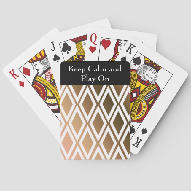 Jeu De Cartes Marron caramel et motif diamant blanc (dos)