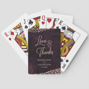 Jeu De Cartes Marsala Vin & Rose Gold Confetti Mariage Favoriser