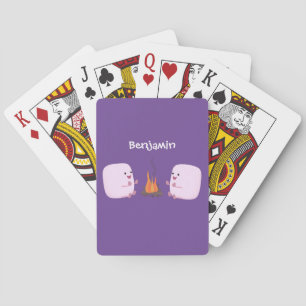 Jeu De Cartes Marshmallows mignons roses par dessin animé sur le