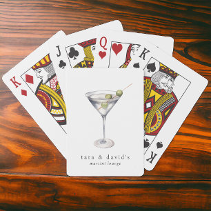 Jeu De Cartes Martini Cocktail Lounge avec Votre Nom