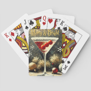 Jeu De Cartes Martini de Noël Triple Cranberry Rétro 50