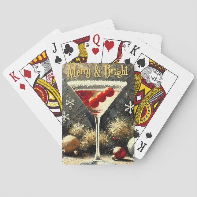 Jeu De Cartes Martini de Noël Triple Cranberry Rétro 50 (dos)