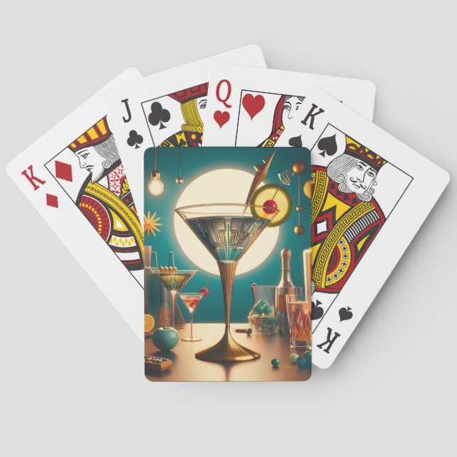 Jeu De Cartes Martini futuriste à circuit imprimé atomique (dos)