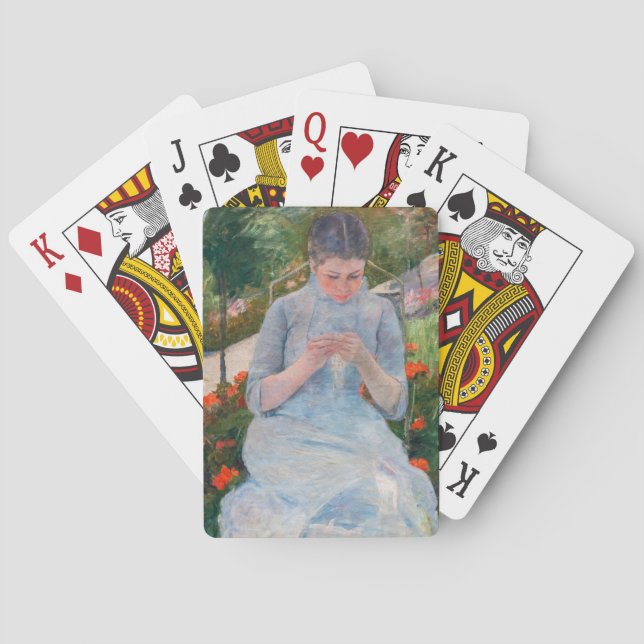 Jeu De Cartes Mary Cassatt - Fille couture dans un jardin (dos)