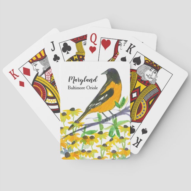 Jeu De Cartes Maryland Souvenir Baltimore Oiseau Oriole (dos)