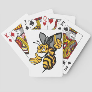 Jeu De Cartes Mascotte Frelon Féroce Jaune Fâché