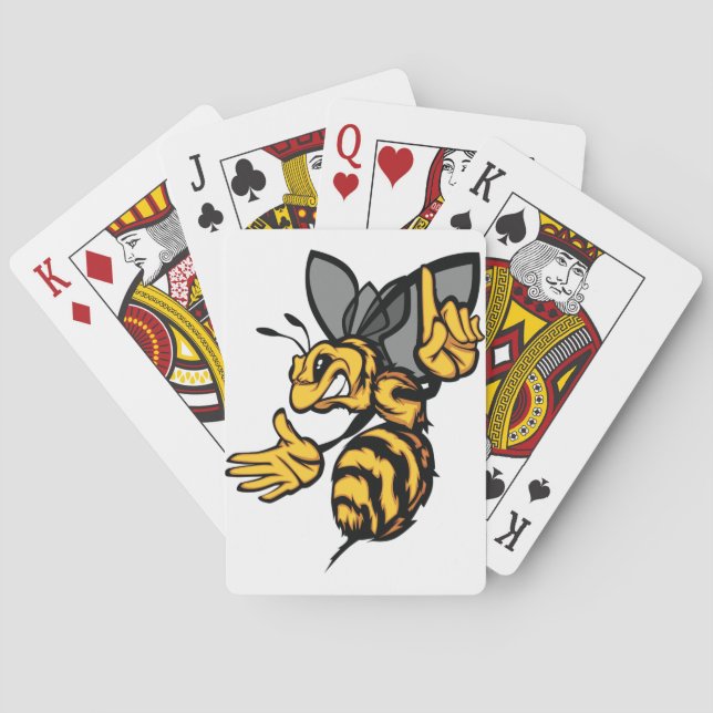 Jeu De Cartes Mascotte Frelon Féroce Jaune Fâché (dos)