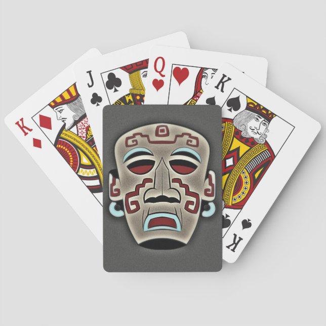 Jeu De Cartes Masque autochtone tribal (dos)
