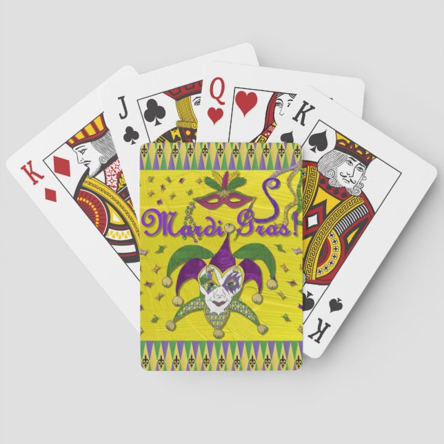 Jeu De Cartes Masque de bouffon Mardi Gras Arlequin (dos)