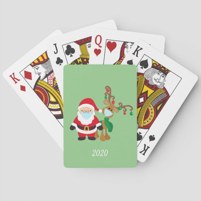 Jeu De Cartes Masque de Noël Père Noël et Renne 2020 (dos)