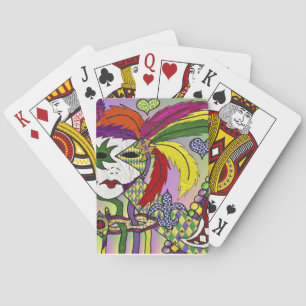 Jeu De Cartes Masque de plumes de Mardi Gras psychédélique
