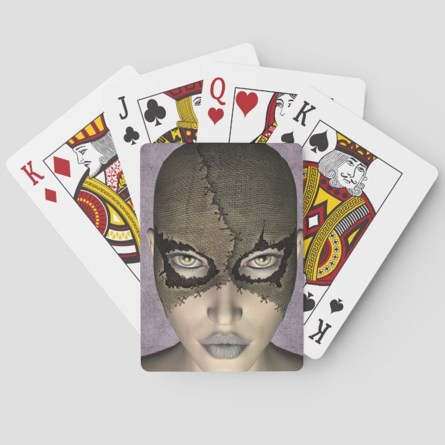 Jeu De Cartes Masque pointu Masque Femme Visage Changeable Coule (dos)