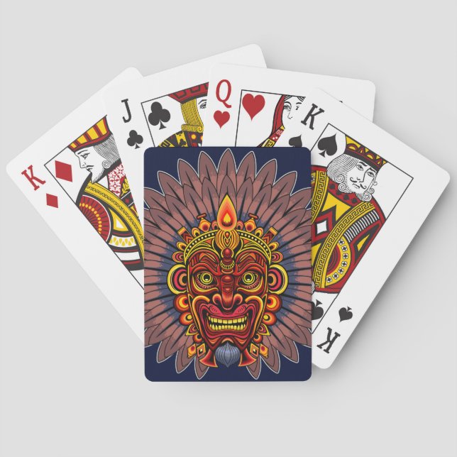 Jeu De Cartes Masque rituel du roi guerrier tribal (dos)