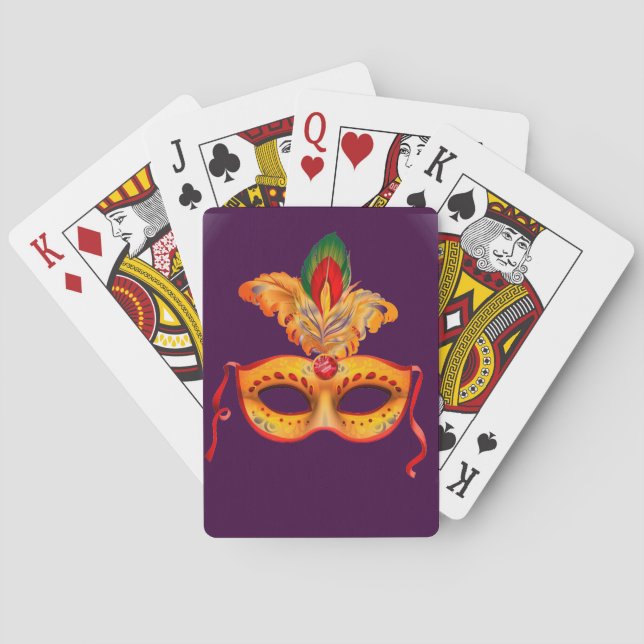 Jeu De Cartes Masque royal violet mascarade mardi gras (dos)