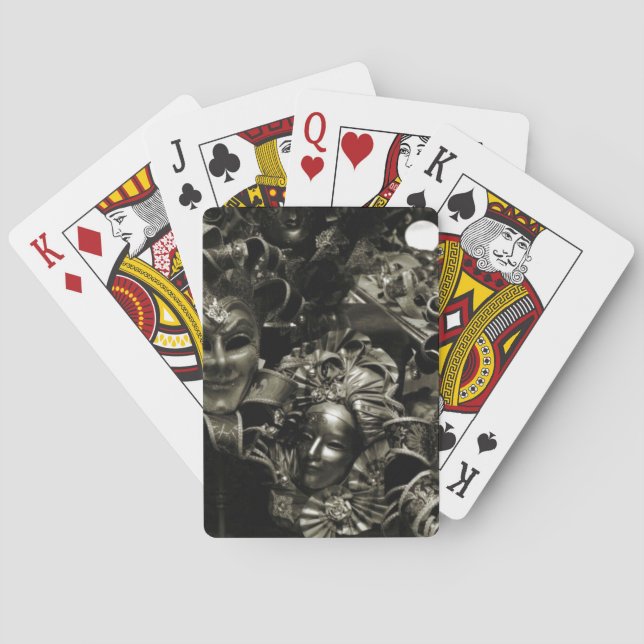 Jeu De Cartes Masques de bal masqué gothique noir et blanc (dos)
