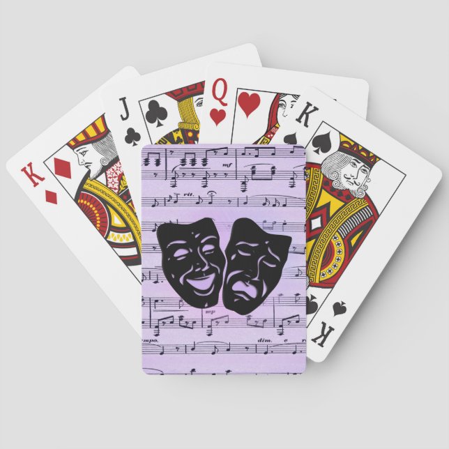 Jeu De Cartes Masques de musique et de théâtre violets (dos)