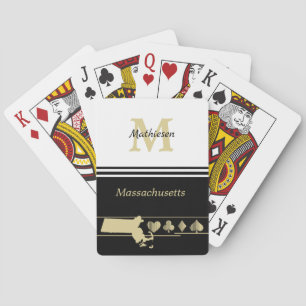 Jeu De Cartes Massachusetts Monogram Gold Silhouette