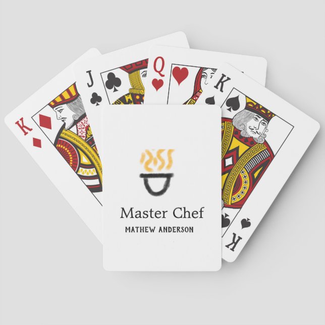 Jeu De Cartes Master chef add name black pan yellow fire fume co (dos)