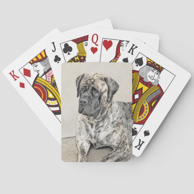 Jeu De Cartes Mastiff anglais (Brindle) Peinture - Chien Art (dos)