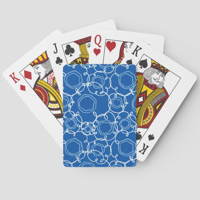 Jeu De Cartes Matrice florale abstraite (bleu royal) Beaux-arts (dos)