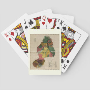 Jeu De Cartes Maui - Carte Vintage de l'Antiquaire Hawaï, 1885