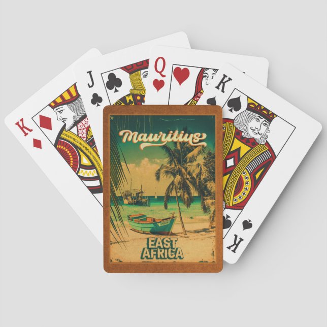 Jeu De Cartes Maurice Afrique de l'Est Palmiers Vintages Souveni (dos)