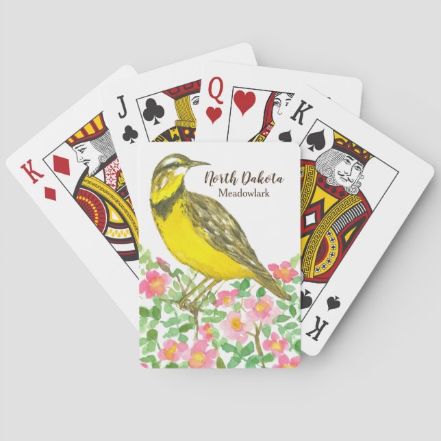 Jeu De Cartes Meadowlark Rose sauvage Dakota du Nord (dos)