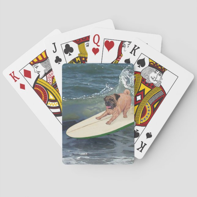 Jeu De Cartes Mec surfeur Pug (dos)