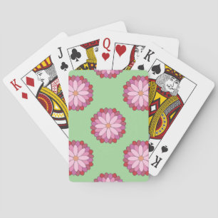 Jeu De Cartes Médaillon asiatique rose pastel Floral
