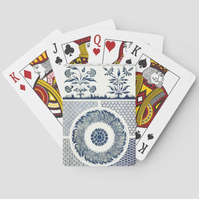 Jeu De Cartes Médaillon Chinois : Chinoiserie Bleu Indigo (dos)