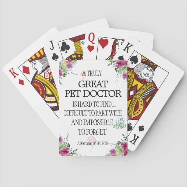 Jeu De Cartes Médecin animal vétérinaire Merci Appréciation (dos)