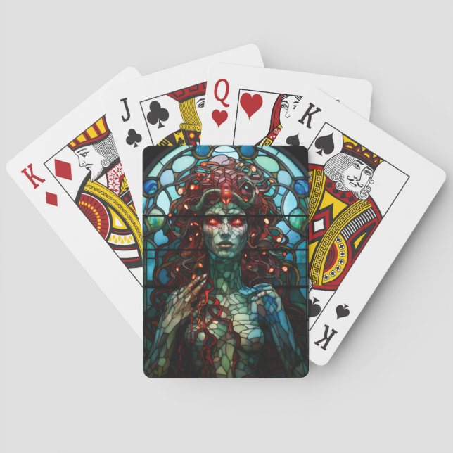 Jeu De Cartes Medusa - Fenêtre en verre tendu Style Tiffany (dos)