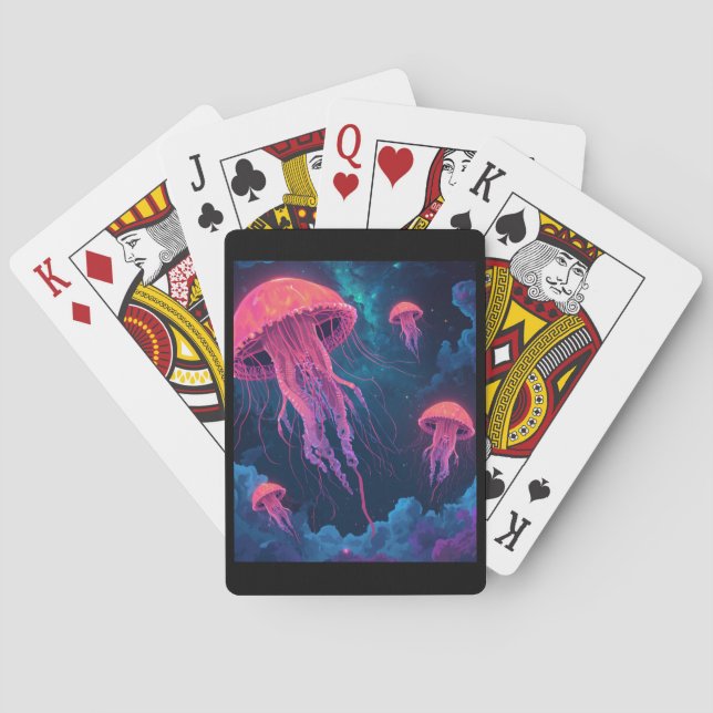 Jeu De Cartes Méduse néon cosmique (dos)