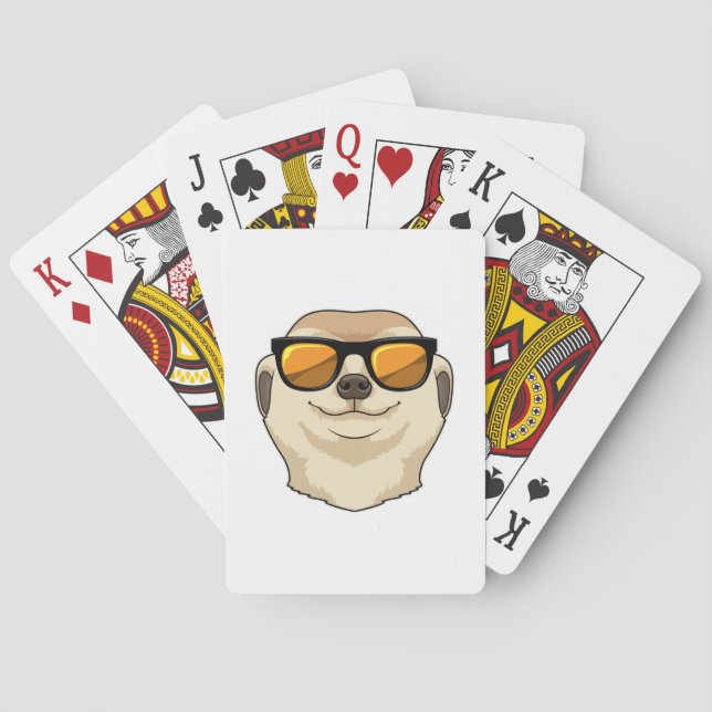 Jeu De Cartes Meerkat avec lunettes de soleil (dos)