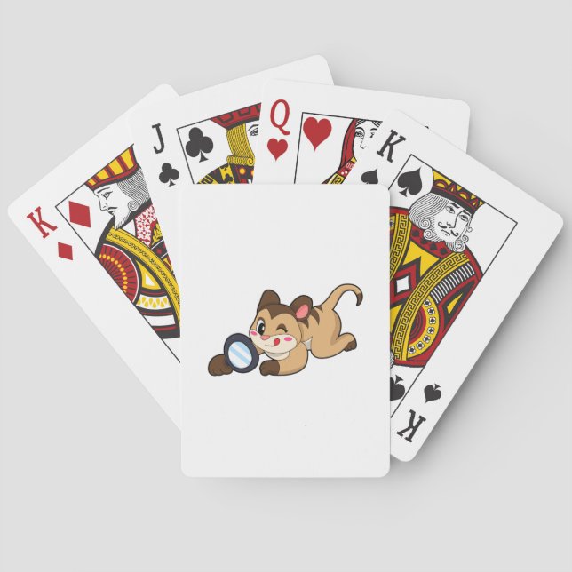 Jeu De Cartes Meerkat avec verre grossissant (dos)