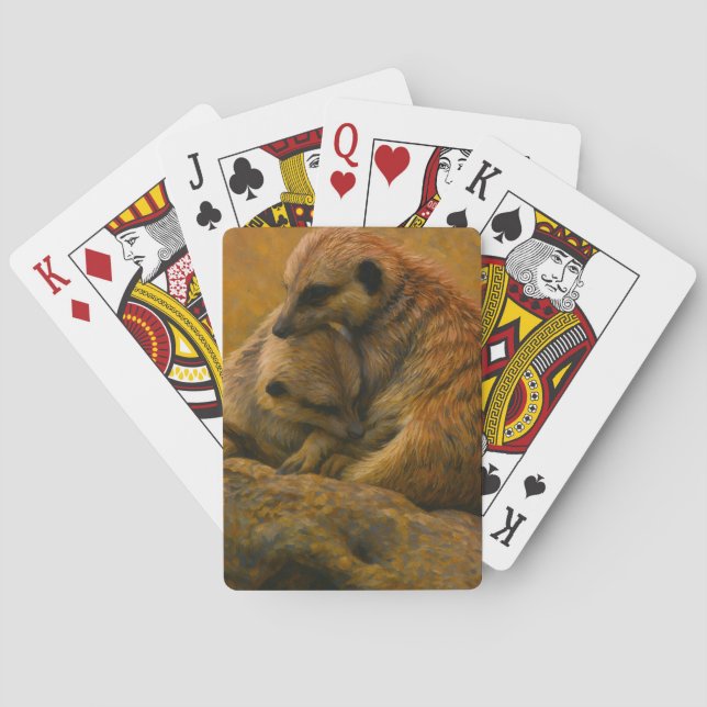 Jeu De Cartes Meerkat Cuddle - Peinture faunique tonique Terre (dos)