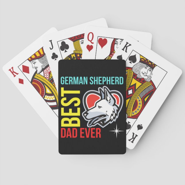 Jeu De Cartes Meilleur berger allemand papa jamais  (dos)