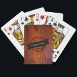 Jeu De Cartes Meilleur Cadeau Homme Russe Vintage Grain Mariage<br><div class="desc">Préparez-vous pour une soirée de poker avec ces belles cartes à jouer avec des photos de grains de bois. La conception du logo du ruban noir vous permet de personnaliser ces cartes avec le nom,  le nom de l'entreprise et la date de l'événement.</div>