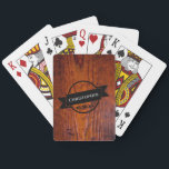 Jeu De Cartes Meilleur Cadeau Homme Russe Vintage Grain Mariage<br><div class="desc">Préparez-vous pour une soirée de poker avec ces belles cartes à jouer avec des photos de grains de bois. La conception du logo du ruban noir vous permet de personnaliser ces cartes avec le nom,  le nom de l'entreprise et la date de l'événement.</div>